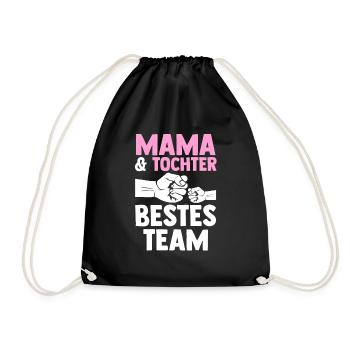 Mutter Muttertag Mama und Tochter - Turnbeutel - Schwarz - Vorne