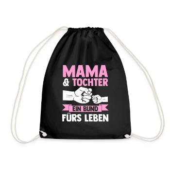 Mutter Muttertag Mama und Tochter - Turnbeutel - Schwarz - Vorne