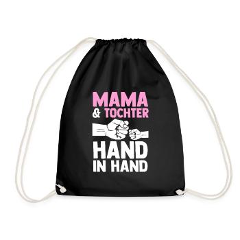 Mutter Muttertag Mama und Tochter - Turnbeutel - Schwarz - Vorne