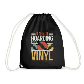 Vinyl Schallplatte Vintage DJ Geschenk - Turnbeutel - Schwarz - Vorne