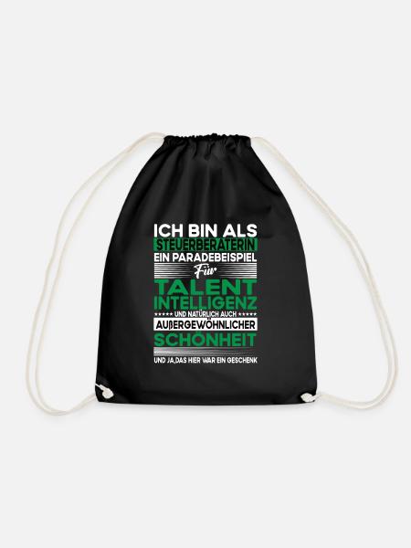 Steuerberaterin Bescheiden - Lustiger Spruch - Turnbeutel - Schwarz