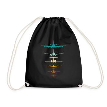 Silhouette d’avions pour pilote, instructeur de vol - Sac de sport léger - noir - Devant