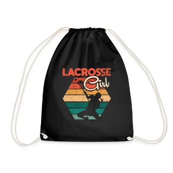 Lacrosse Stick Lax Girl Spieler Mom Torwartfrauen - Turnbeutel - Schwarz - Vorne