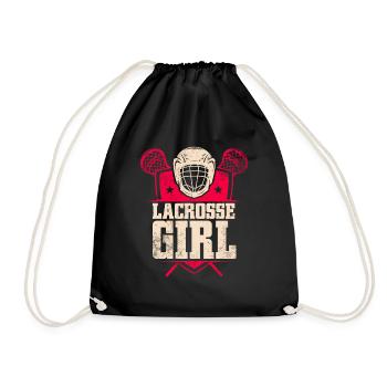 Lacrosse Stick Lax Girl Spieler Mom Torwartfrauen - Turnbeutel - Schwarz - Vorne