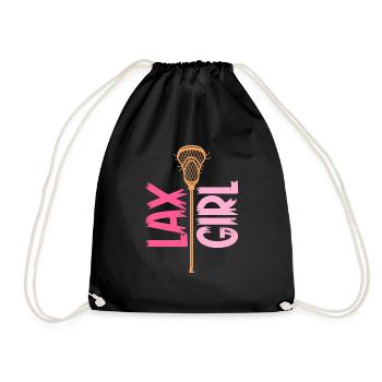 Lacrosse Stick Lax Girl Spieler Mom Torwartfrauen - Turnbeutel - Schwarz - Vorne