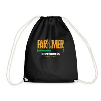 Lustiges Bauer Bauernhof Landwirt Geschenk - Turnbeutel - Schwarz - Vorne
