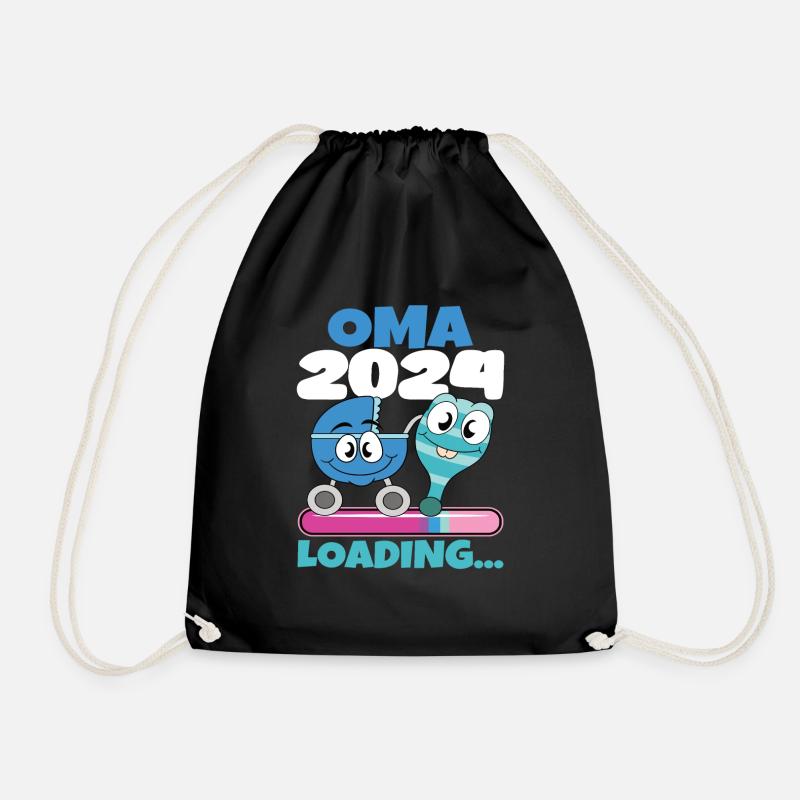 Oma 2024 werdende Oma 2024 Loading - Turnbeutel - Schwarz