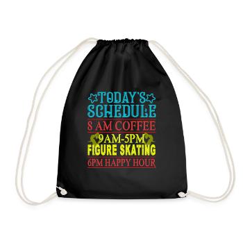 Figure Skating Today's Schedule Figure Skating - Drawstring Bag - black - Front