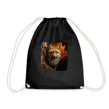 Füchse realistic Fuchs - Turnbeutel - Schwarz - Vorne