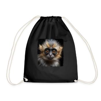 Gibbons realistic Gibbon - Turnbeutel - Schwarz - Vorne
