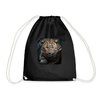 Leoparde realistic Leopard - Drawstring Bag - black - Front