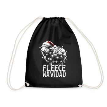 Fleece Navidad Weihnachten Geschenk Lustig Sprüche - Turnbeutel - Schwarz - Vorne