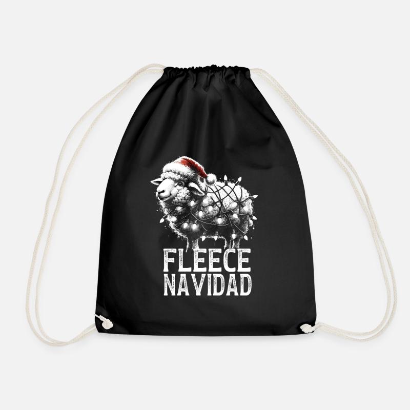 Fleece Navidad Weihnachten Geschenk Lustig Sprüche - Turnbeutel - Schwarz