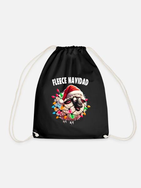 Fleece Navidad Weihnachten Geschenk Lustig Sprüche - Turnbeutel - Schwarz