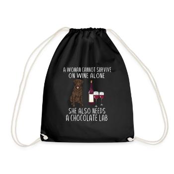 Chien Labrador Retriever chocolat - Sac de sport léger - noir - Devant