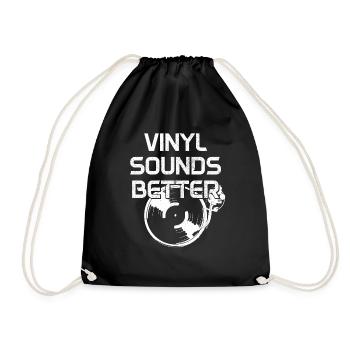 Vinyl Schallplatte Sammler DJ Geschenk - Turnbeutel - Schwarz - Vorne