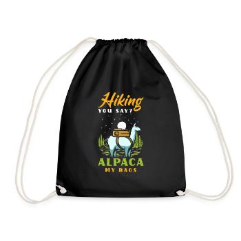 Funny Hiking Gift - Drawstring Bag - black - Front