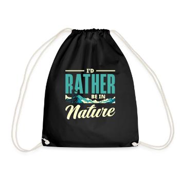 Funny Hiking Gift - Drawstring Bag - black - Front