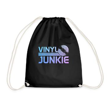 Vinyl Schallplatte Sammler DJ Geschenk - Turnbeutel - Schwarz - Vorne