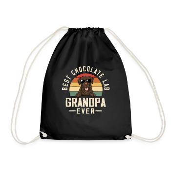Chien Labrador Retriever chocolat - Sac de sport léger - noir - Devant