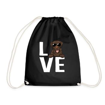Chocolate Labrador Retriever Hund - Turnbeutel - Schwarz - Vorne