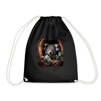 Koalas realistic Koala - Drawstring Bag - black - Front