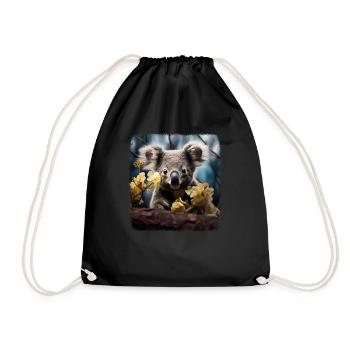 Koalas realistic Koala - Drawstring Bag - black - Front