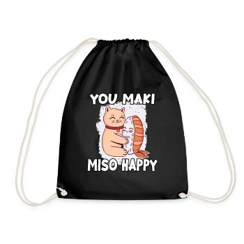 Funny Sushi Fan Sushi Lover Kawaii Nigiri - Sac de sport léger - noir - Devant