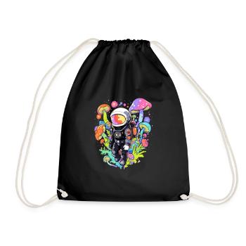 Electronic Music Lover EDM Festival Trippy Forest - Drawstring Bag - black - Front