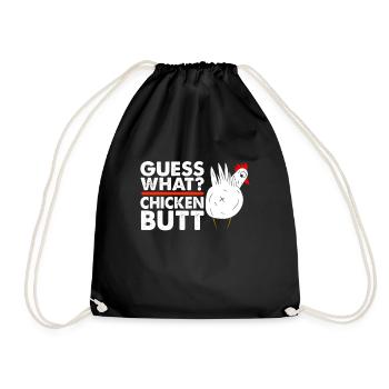 Drôle Devinez quoi ? Cul de poulet ! - Sac de sport léger - noir - Devant