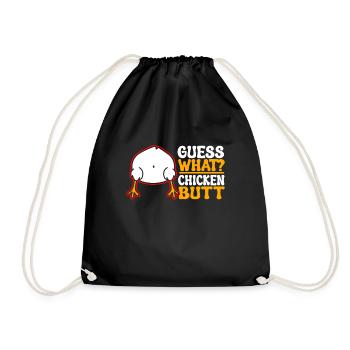 Drôle Devinez quoi ? Cul de poulet ! - Sac de sport léger - noir - Devant