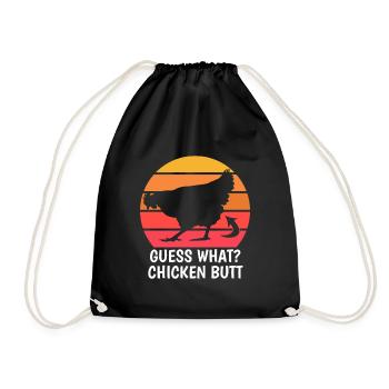 Drôle Devinez quoi ? Cul de poulet ! - Sac de sport léger - noir - Devant