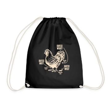 Drôle Devinez quoi ? Cul de poulet ! - Sac de sport léger - noir - Devant