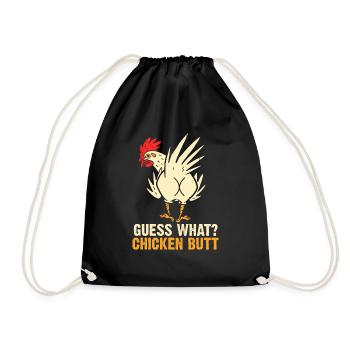 Drôle Devinez quoi ? Cul de poulet ! - Sac de sport léger - noir - Devant