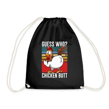 Drôle Devinez quoi ? Cul de poulet ! - Sac de sport léger - noir - Devant