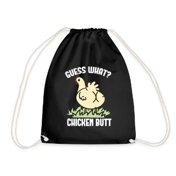 Drôle Devinez quoi ? Cul de poulet ! - Sac de sport léger - noir - Devant