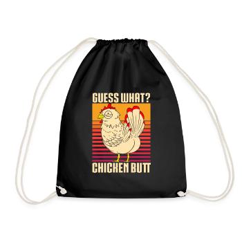 Drôle Devinez quoi ? Cul de poulet ! - Sac de sport léger - noir - Devant