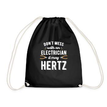 Don't mess with an electrician, it can - Drawstring Bag - black - Front