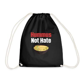 Hummus doesn't hate gluten-free falafel Jewish - Drawstring Bag - black - Front