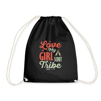 Girl Scout Tribe Pride: United in Scouting Tee - Turnbeutel - Schwarz - Vorne