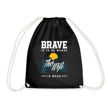 Funny Hiking Gift - Drawstring Bag - black - Front