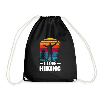 Funny Hiking Gift - Drawstring Bag - black - Front