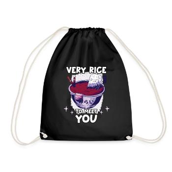 Cute sushi motif nigiri men and women - Drawstring Bag - black - Front