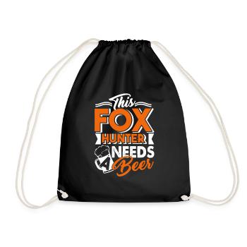 Fox Hunter Fox Hunter Needs A Beer - Drawstring Bag - black - Front