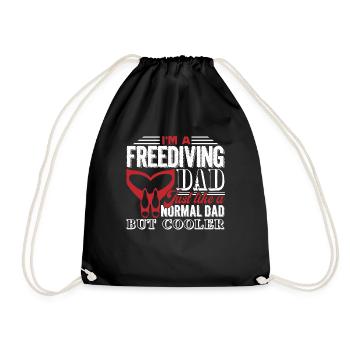 Freediving Freediving Dad Is Cooler - Drawstring Bag - black - Front