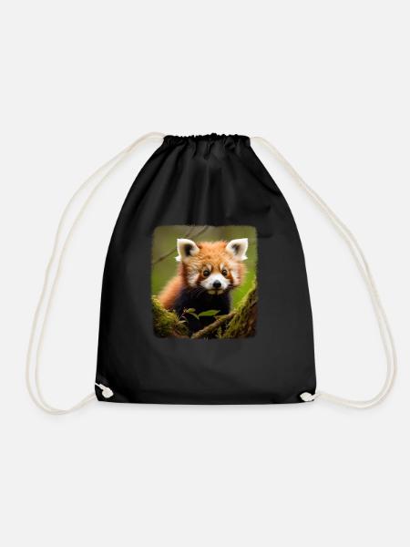 Rote Pandas realistic Roter Panda - Turnbeutel - Schwarz