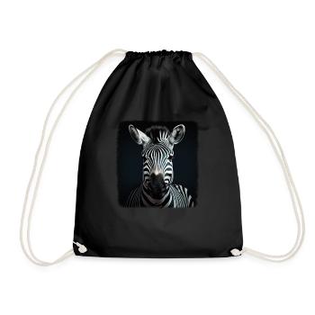 Zebras realistic Zebra - Drawstring Bag - black - Front