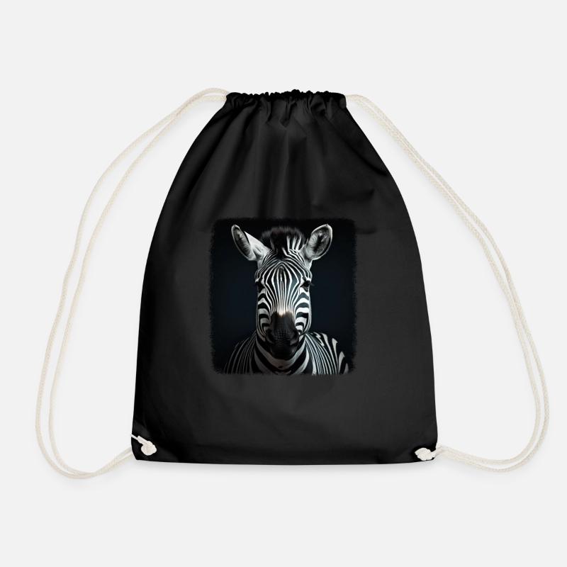 Zebras realistic Zebra - Turnbeutel - Schwarz