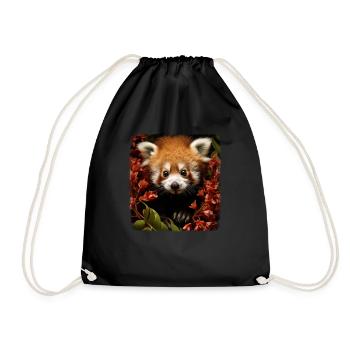 Pandas roux Panda roux réaliste - Sac de sport léger - noir - Devant