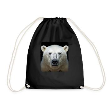 Polar Bear Realistic Polar Bear - Drawstring Bag - black - Front